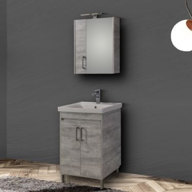 ΣΕΤ ΕΠΙΠΛΟ ΜΠΑΝΙΟΥ SAVINA 65 - Χρώμα: Cement