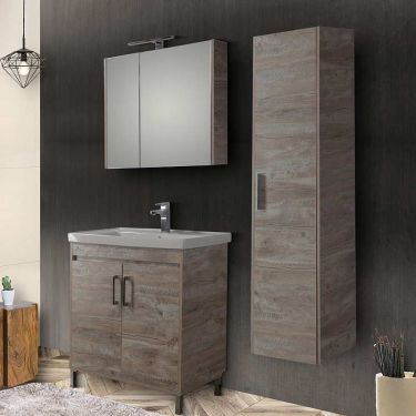 ΚΡΕΜΑΣΤΗ ΣΤΗΛΗ ΜΠΑΝΙΟΥ SAVINA 40 - Χρώμα: Natural Oak