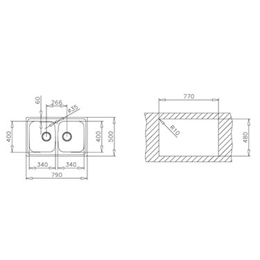 ΕΝΘΕΤΟΣ ΑΝΟΞΕΙΔΩΤΟΣ ΝΕΡΟΧΥΤΗΣ TEKA UNIVERSO 79 2B