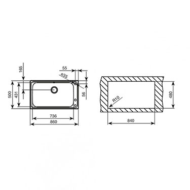 ΕΝΘΕΤΟΣ ΑΝΟΞΕΙΔΩΤΟΣ ΝΕΡΟΧΥΤΗΣ TEKA BIG BOWL 86 1Β (BAHIA) PLUS