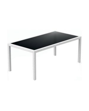 ΤΡΑΠΕΖΙ ΠΟΛΥΠΡΟΠΥΛΕΝΙΟΥ TAHITI ΜΕ ΤΖΑΜΙ ΑΣΦΑΛΕΙΑΣ - Χρώμα: Λευκό