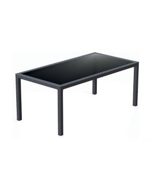 ΤΡΑΠΕΖΙ ΠΟΛΥΠΡΟΠΥΛΕΝΙΟΥ TAHITI ΜΕ ΤΖΑΜΙ ΑΣΦΑΛΕΙΑΣ - Χρώμα: Ανθρακί