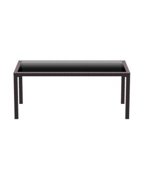 ΤΡΑΠΕΖΙ ΠΟΛΥΠΡΟΠΥΛΕΝΙΟΥ TAHITI ΜΕ ΤΖΑΜΙ ΑΣΦΑΛΕΙΑΣ - Χρώμα: Καφέ