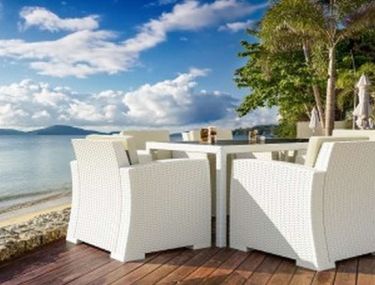 ΤΡΑΠΕΖΙ ΠΟΛΥΠΡΟΠΥΛΕΝΙΟΥ TAHITI ΜΕ ΤΖΑΜΙ ΑΣΦΑΛΕΙΑΣ - Χρώμα: Λευκό