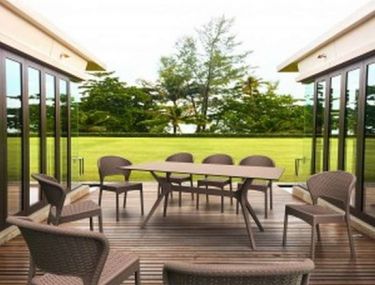 ΤΡΑΠΕΖΙ ΠΟΛΥΠΡΟΠΥΛΕΝΙΟΥ IBIZA - Χρώμα: Καφέ